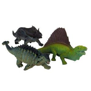 Boley Pinacosaurs, Triceratops, Metriacanthosaurus, Lot of 3 Dinosaurs 8-Inches